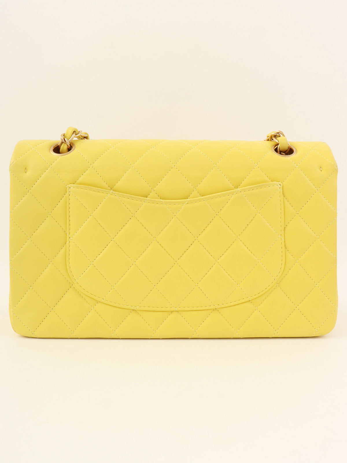 2000年頃製 クラシックフラップチェーンバッグ25cm イエロー