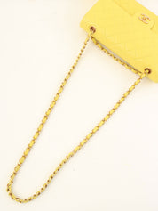 2000年頃製 クラシックフラップチェーンバッグ25cm イエロー