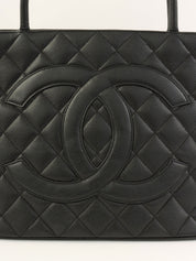 2000年頃製　キャビアスキンCCマークステッチ復刻トートバッグ　ブラック
