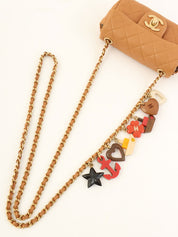 2014 CC Turn Lock Charm Chain Bag Mini Brown