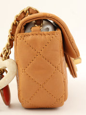 2014 CC Turn Lock Charm Chain Bag Mini Brown