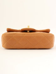 2014 CC 旋转锁扣吊坠链条包迷你棕色