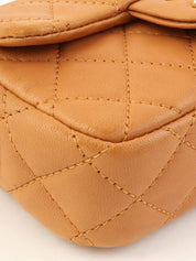 2014 CC Turn Lock Charm Chain Bag Mini Brown