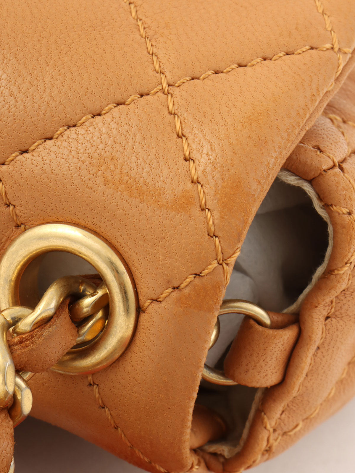 2014 CC Turn Lock Charm Chain Bag Mini Brown