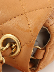 2014 CC Turn Lock Charm Chain Bag Mini Brown