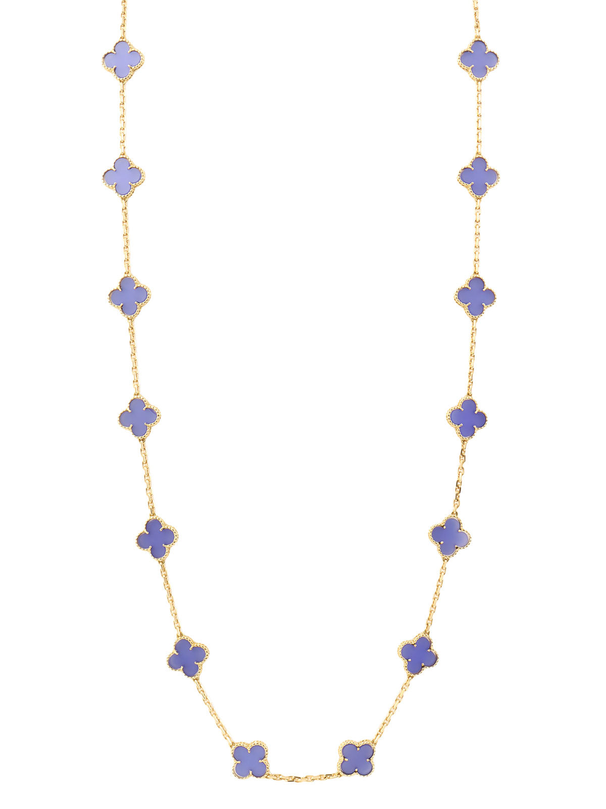 18Kヴィンテージアルハンブラ20モチーフネックレス ブルー/ゴールド