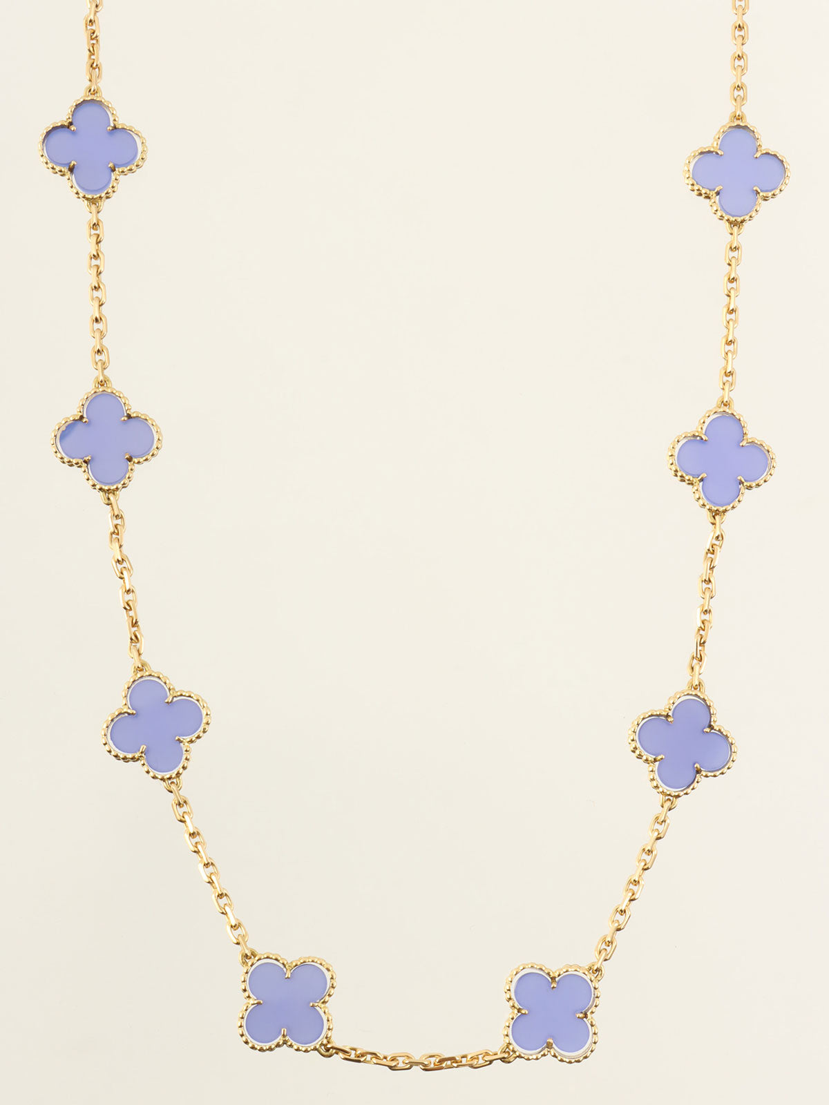 18Kヴィンテージアルハンブラ20モチーフネックレス ブルー/ゴールド