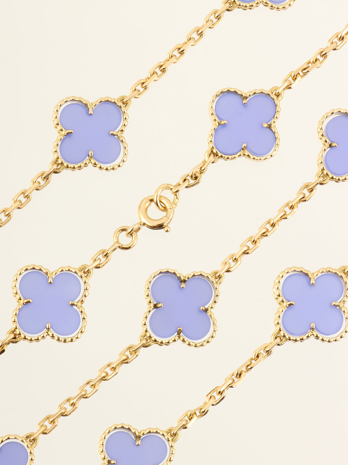 18K Vintage Alhambra 20 Motif Necklace in Blue/Gold