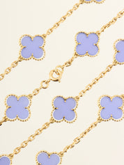 18K Vintage Alhambra 20 Motif Necklace in Blue/Gold