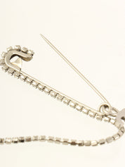 CCマークラインストーンデザインブローチ シルバー