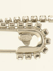 CCマークラインストーンデザインブローチ シルバー