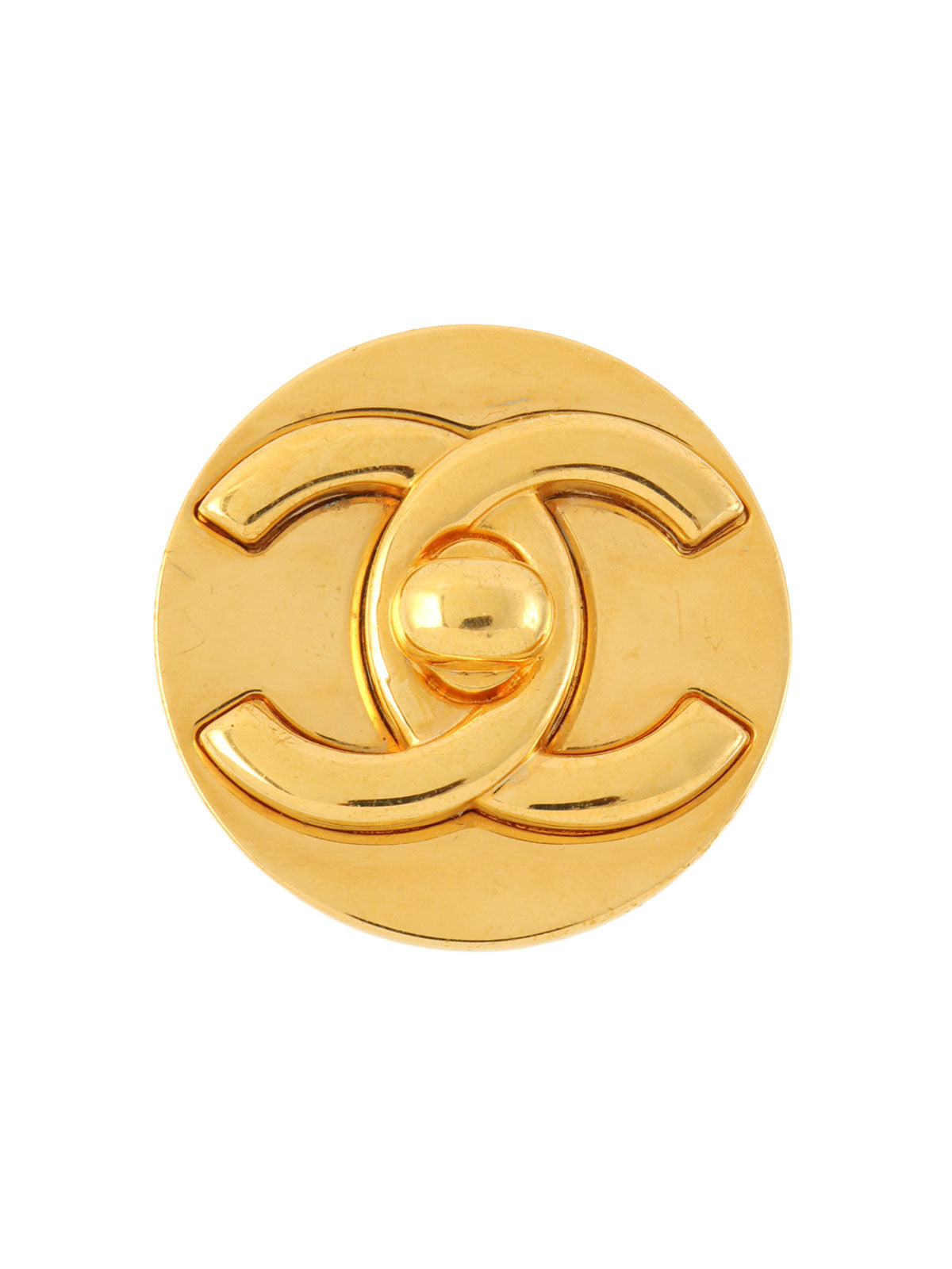 1997年製 ラウンドターンロックCCマークブローチ ゴールド