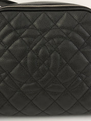 2008年頃製 キャビアスキンCCマークステッチショルダーバッグ ブラック