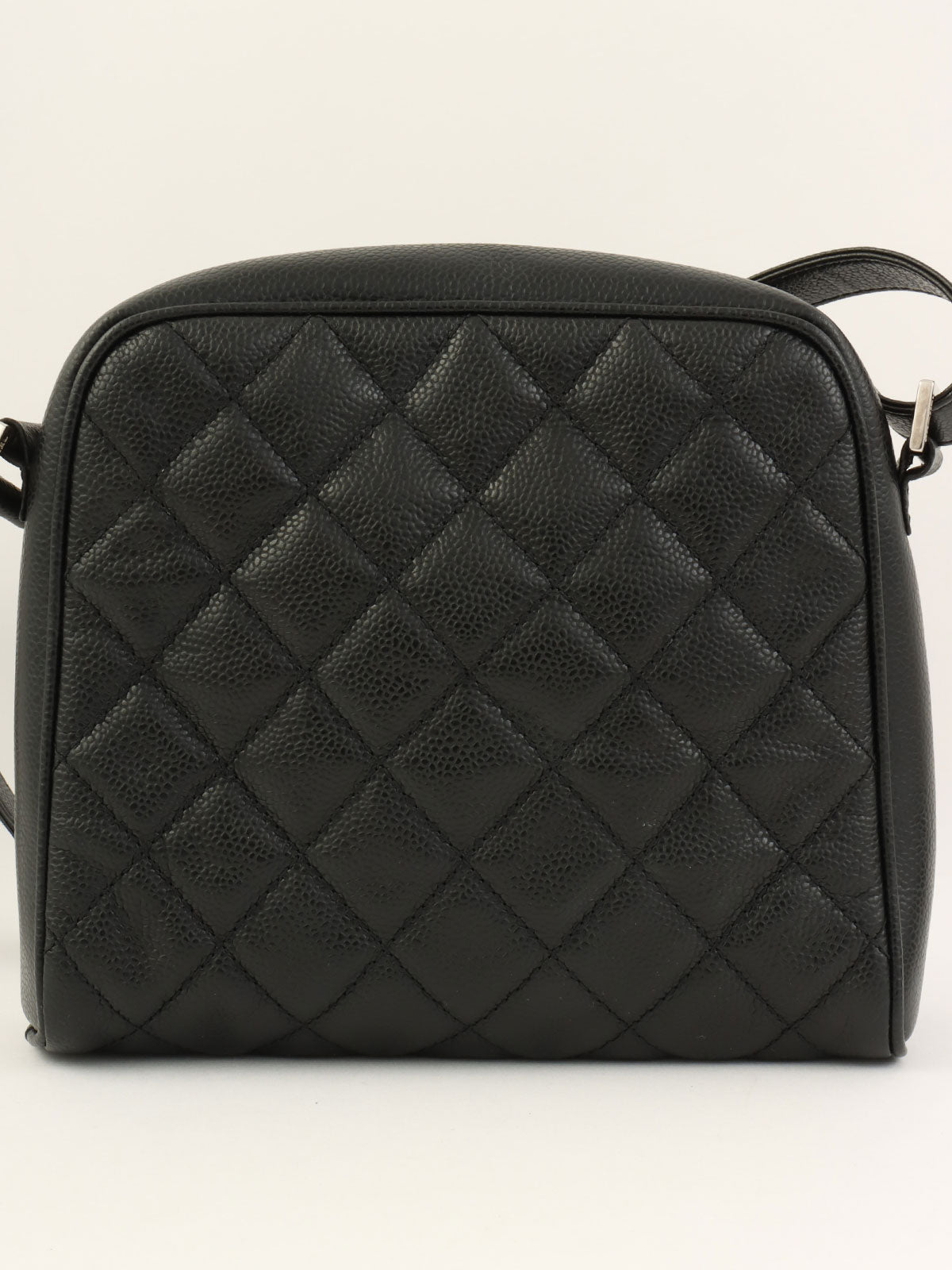 2008年頃製 キャビアスキンCCマークステッチショルダーバッグ ブラック