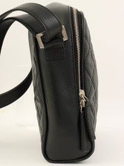 2008年頃製 キャビアスキンCCマークステッチショルダーバッグ ブラック