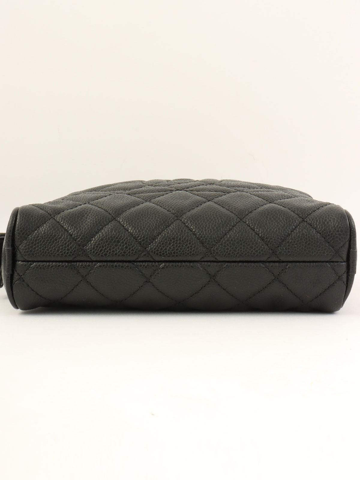 2008年頃製 キャビアスキンCCマークステッチショルダーバッグ ブラック