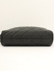 2008年頃製 キャビアスキンCCマークステッチショルダーバッグ ブラック