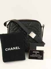 2008年頃製 キャビアスキンCCマークステッチショルダーバッグ ブラック