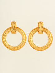 マトラッセステッチフープイヤリング ゴールド