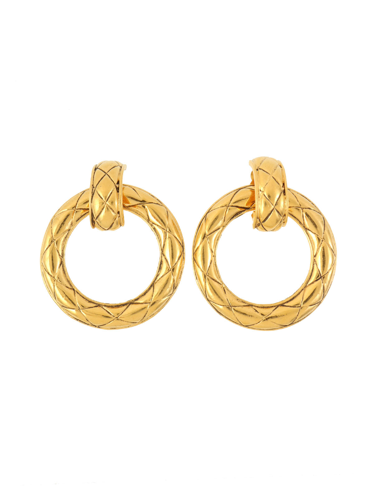 マトラッセステッチフープイヤリング ゴールド