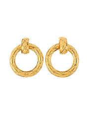 マトラッセステッチフープイヤリング ゴールド