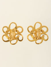 1996年頃製 フラワーモチーフCCマークイヤリング ゴールド