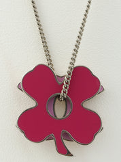 2004年製 クローバーCCマークプレートネックレス シルバー/ピンク/パープル