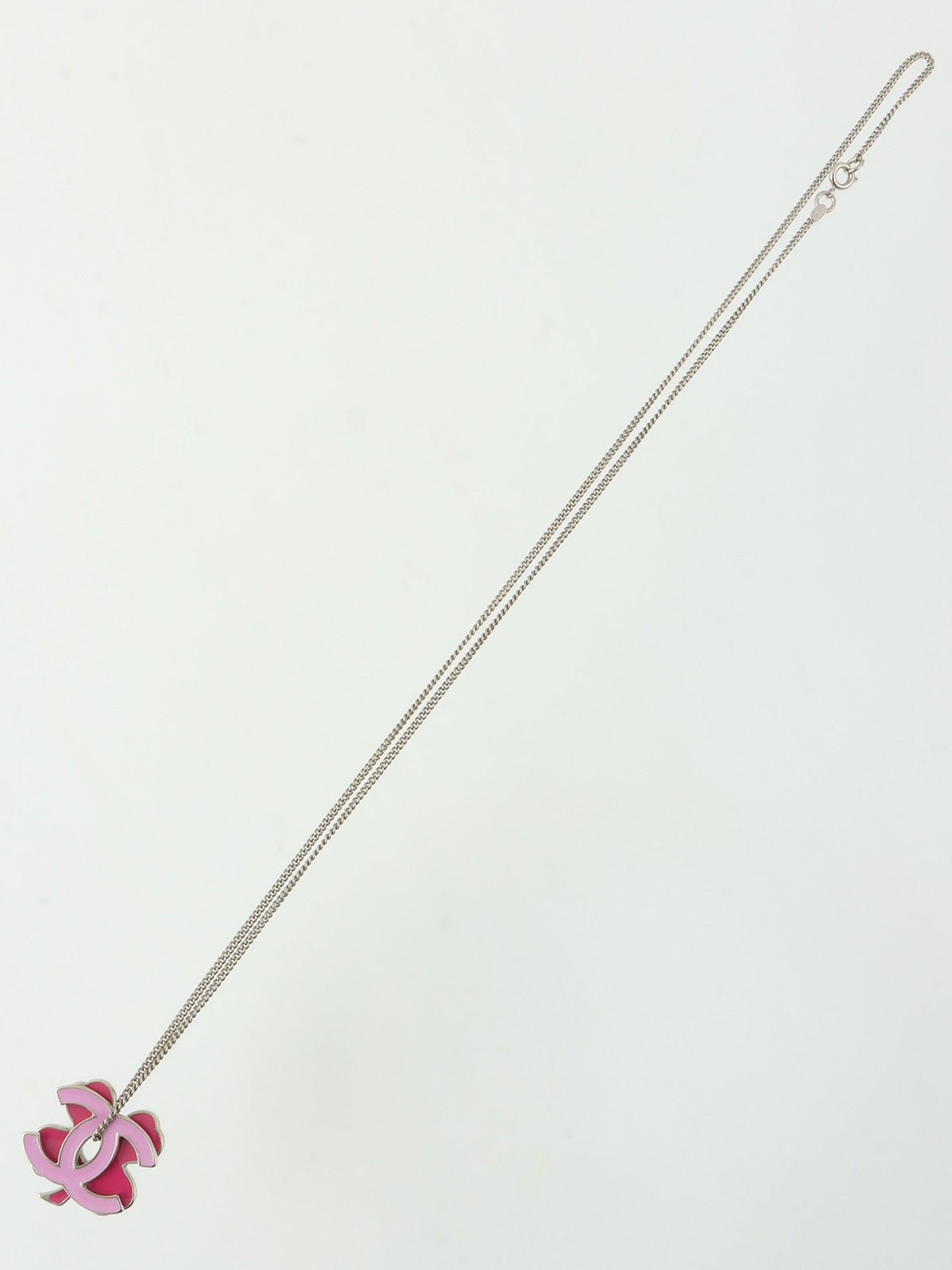 2004年製 クローバーCCマークプレートネックレス シルバー/ピンク/パープル