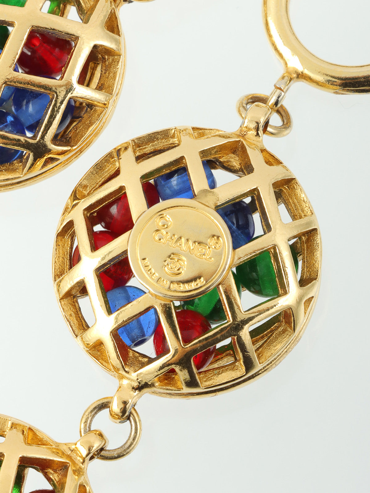 Gripoix 6 Matelasse Ball Bracelet Gold/Multi