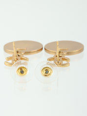 2001 CC Mark Round Star Swing Earrings Gold/Beige