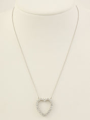 18Kダイヤモンドハートモチーフネックレス ホワイトゴールド