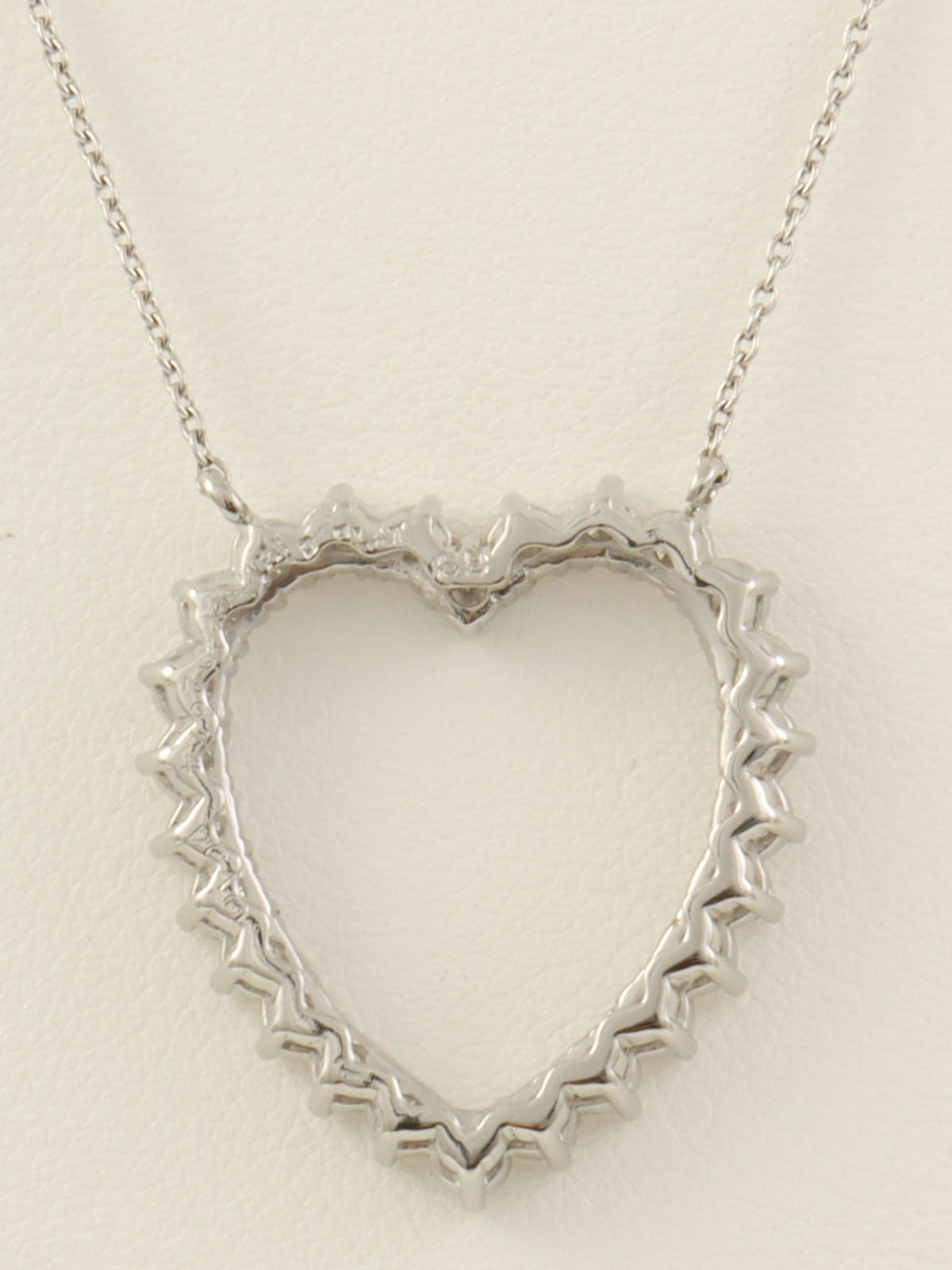 18Kダイヤモンドハートモチーフネックレス ホワイトゴールド