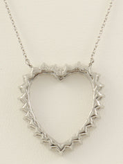 18Kダイヤモンドハートモチーフネックレス ホワイトゴールド
