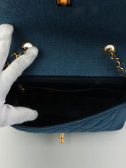 1992年頃製 ダイアナフラップチェーンバッグ22cm ブルー