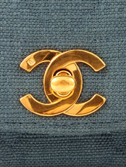 1992年頃製 ダイアナフラップチェーンバッグ22cm ブルー