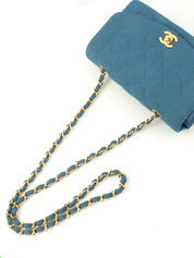 1992年頃製 ダイアナフラップチェーンバッグ22cm ブルー