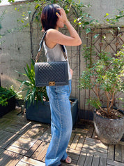 2014 Boy Chanel Chain Shoulder Bag, Navy