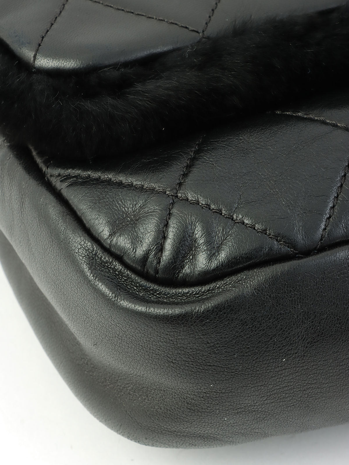 2008年頃製 マトラッセWチェーンファーショルダーバッグ ブラック