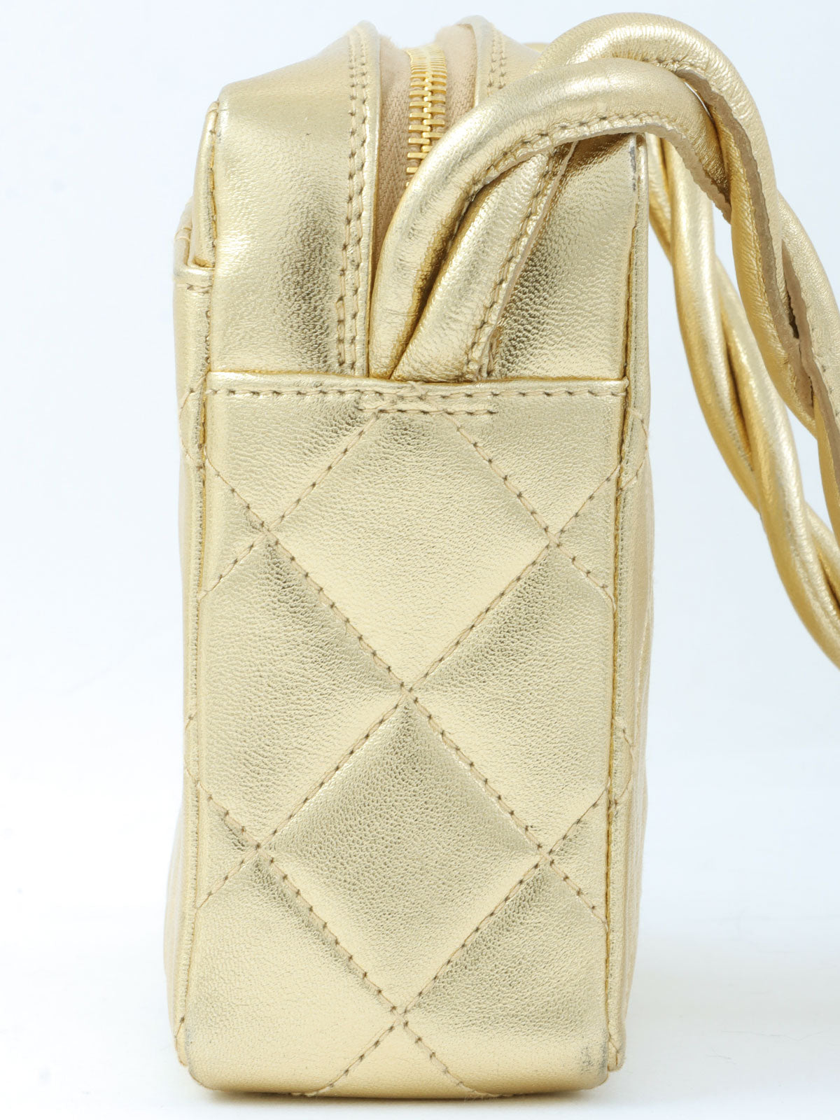 1997年頃製 マトラッセCCマークステッチショルダーバッグ ゴールド