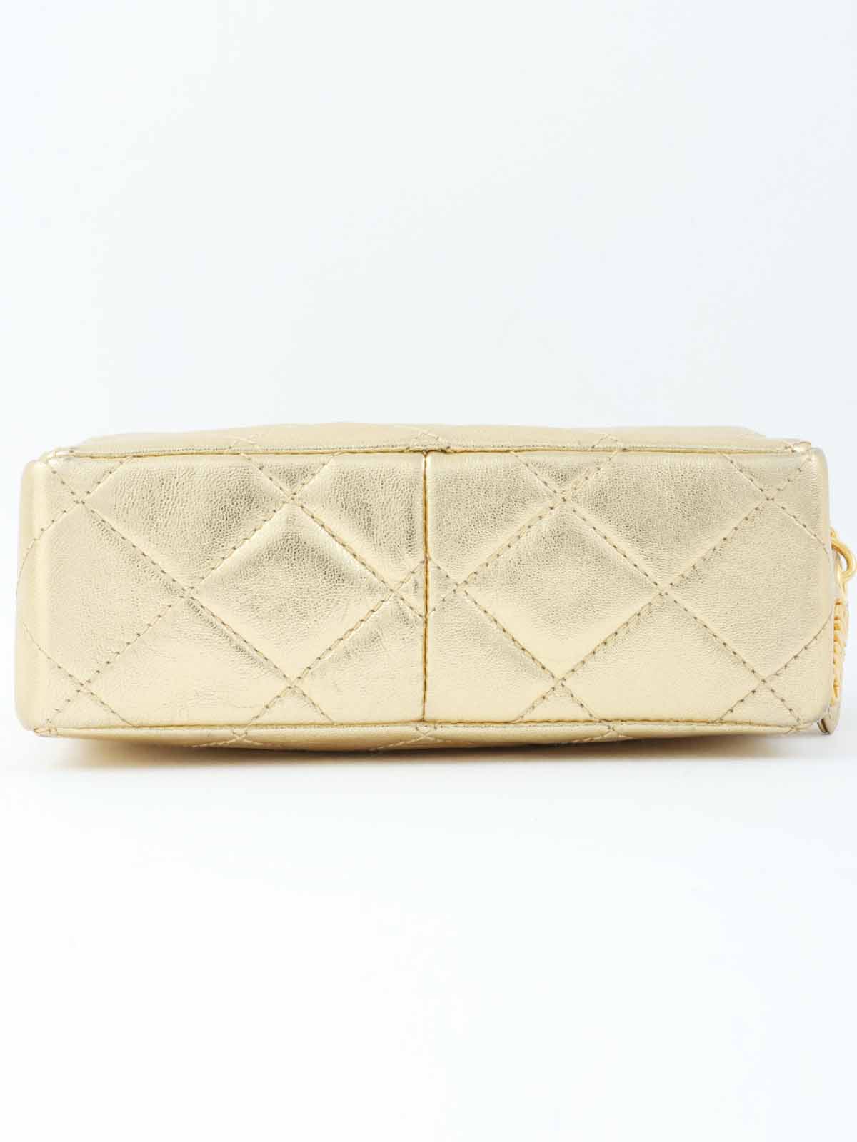 1997 Matelasse CC Mark Stitch Shoulder Bag Gold