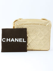 1997年頃製 マトラッセCCマークステッチショルダーバッグ ゴールド