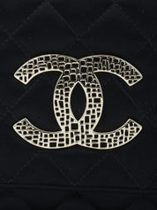 2014年頃製　シルクサテンCCマークステッチバタフライチェーンバッグ　ブラック