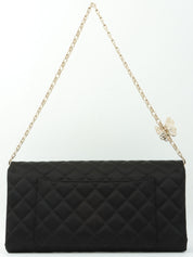 2014年頃製　シルクサテンCCマークステッチバタフライチェーンバッグ　ブラック