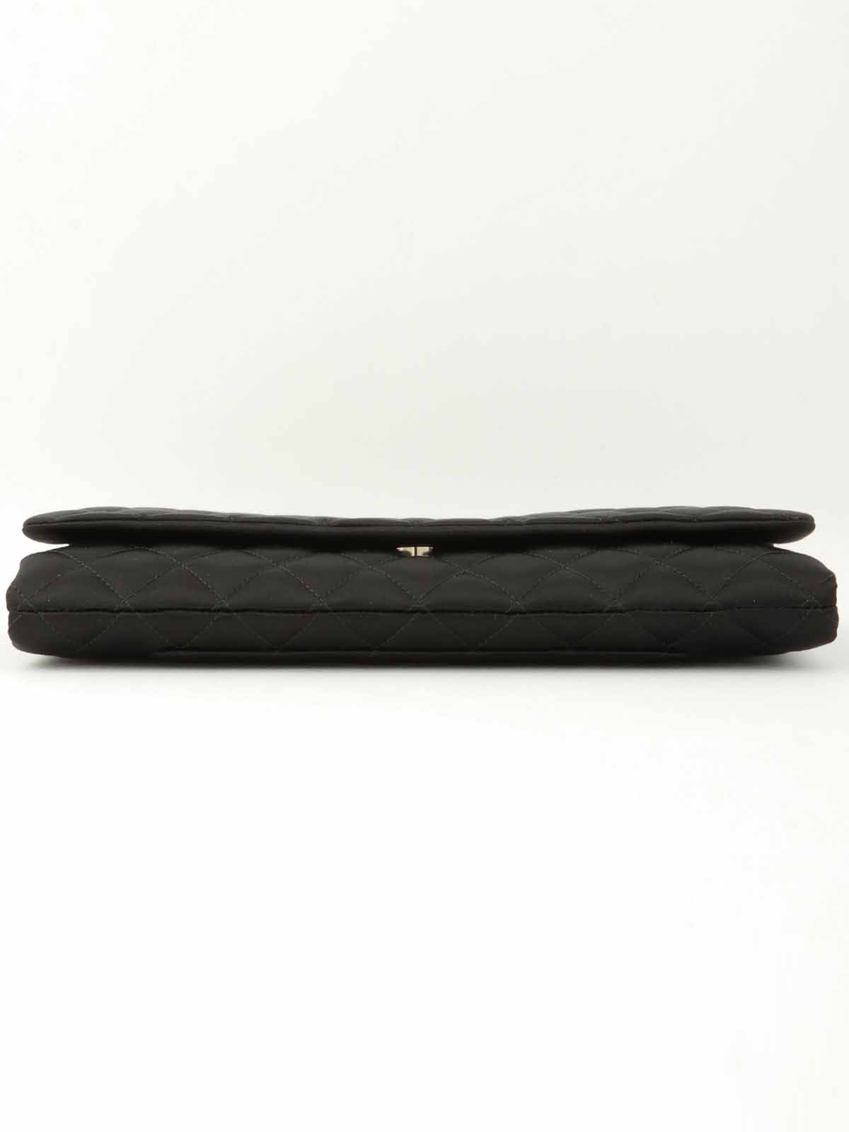 2014年頃製 シルクサテンCCマークステッチバタフライチェーンバッグ ブラック