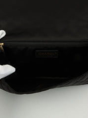 2014年頃製　シルクサテンCCマークステッチバタフライチェーンバッグ　ブラック