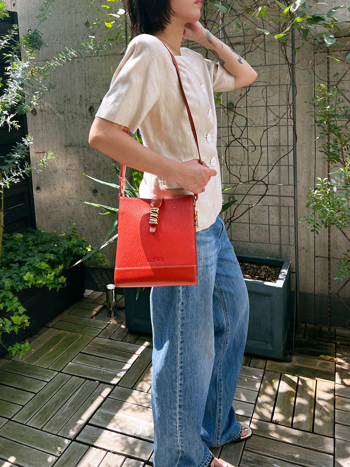 ベラスケスショルダーバッグ コーラルレッド