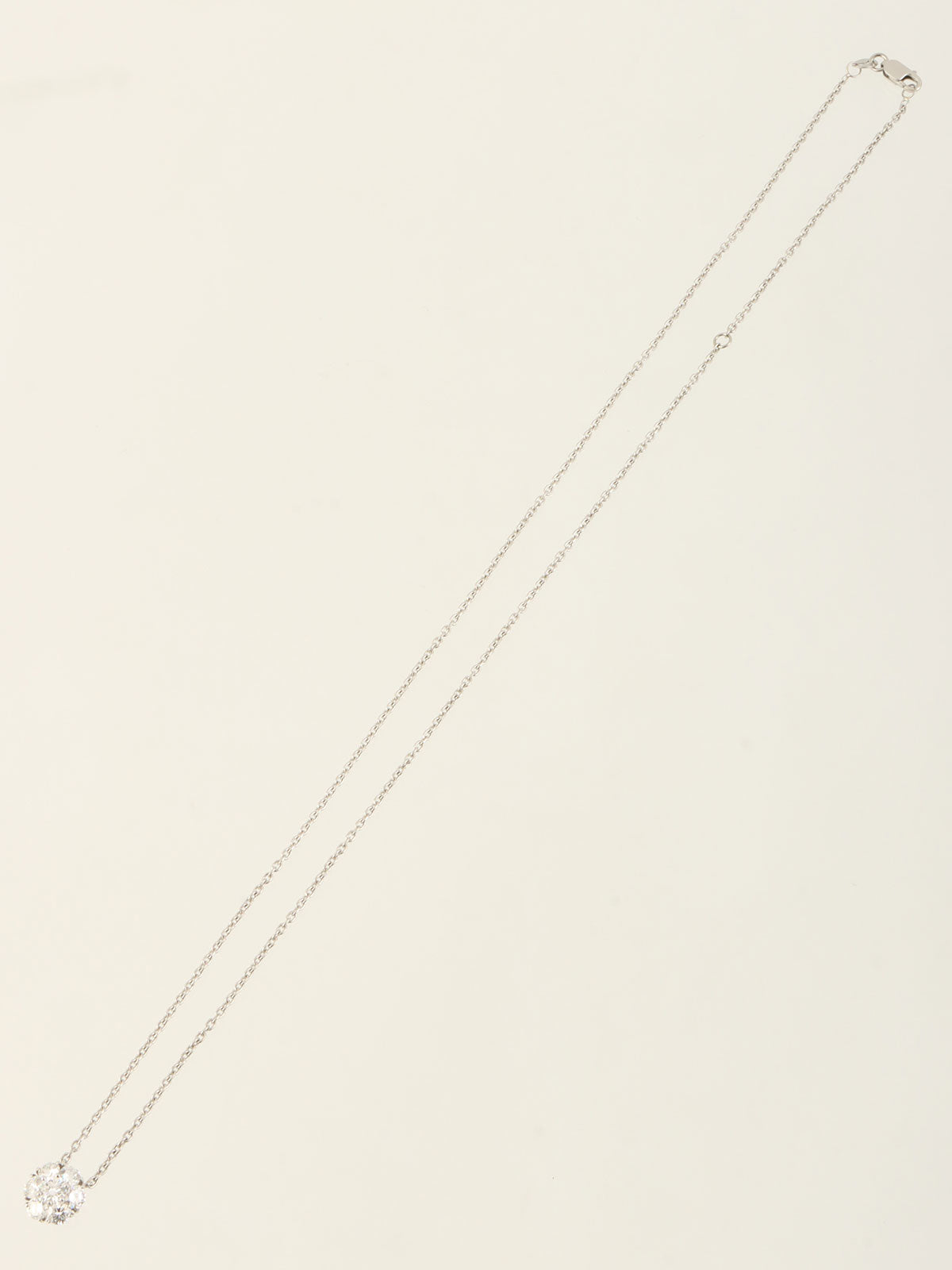 プラチナダイヤモンドフルーレットネックレス シルバー