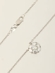 プラチナダイヤモンドフルーレットネックレス シルバー