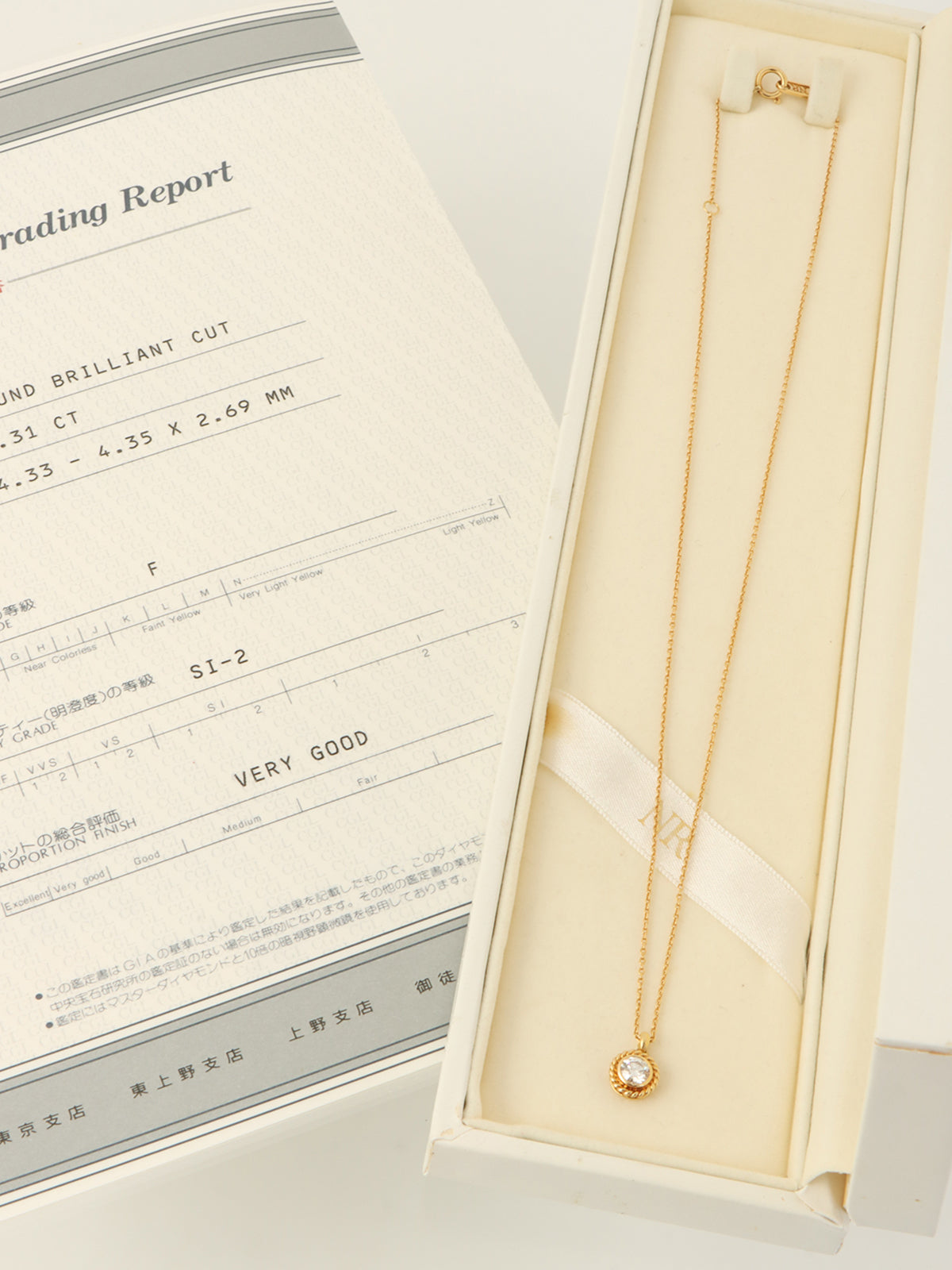 18Kダイヤモンドネックレス ゴールド