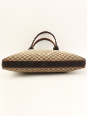 Canvas Macadam Pattern Tote Bag in Beige/Brown